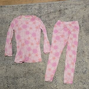 Pink Snowflake Pattern Kids Pajamas